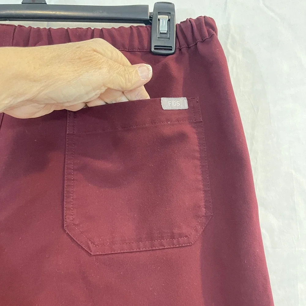 FIGS Scrub Pants Mens Large Burgundy Technical Collection‎ Drawstring FM4500